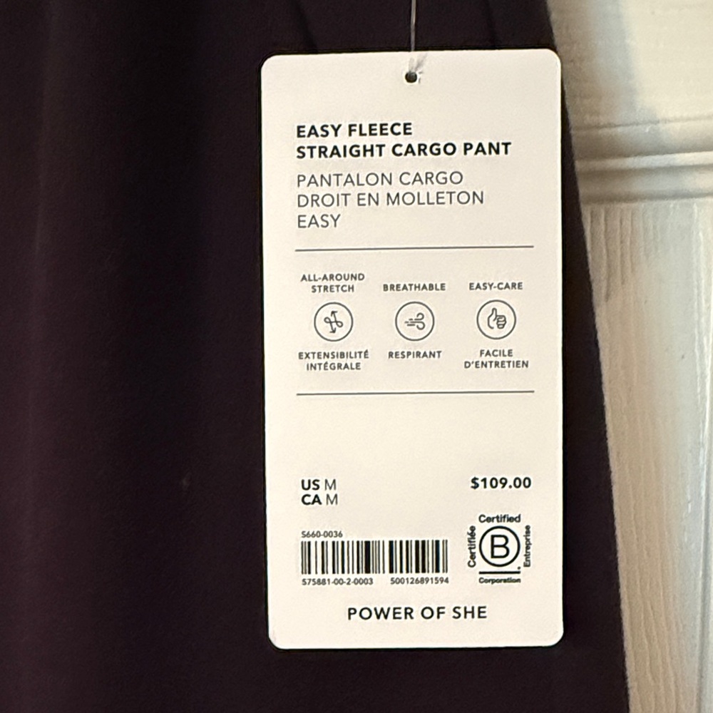 Athleta Black Easy Fleece Cargo Pants - Picture 2 of 6